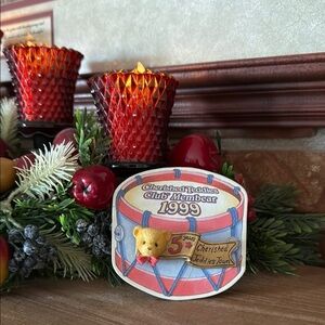 Cherished Teddies Red Candle Holders